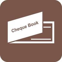 Cheque Book Glyph Round Background Icon vector