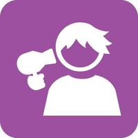 Hair Drying Glyph Round Background Icon vector