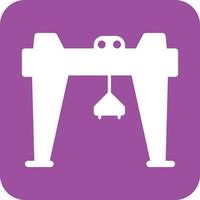 Crane I Glyph Round Background Icon vector