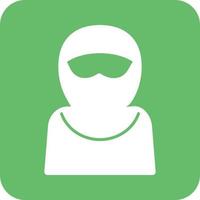 Woman with Niqab Glyph Round Background Icon vector