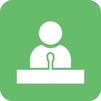 Guest Speaker Glyph Round Background Icon vector