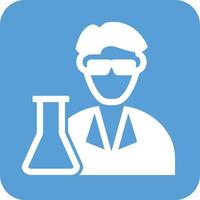 Scientist Glyph Round Background Icon vector
