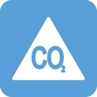 Carbon Dioxide Glyph Round Background Icon vector