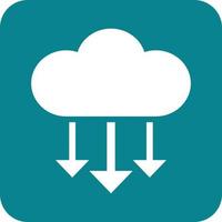 Cloud Input Glyph Round Background Icon vector