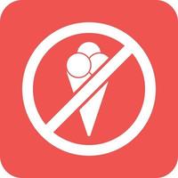 No Icecream Glyph Round Background Icon vector