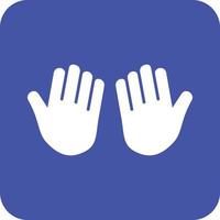 Praying Hands Glyph Round Background Icon vector
