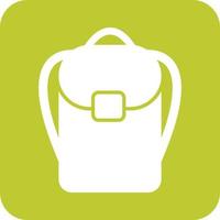 Backpack Glyph Round Background Icon vector