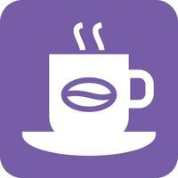 Coffee Glyph Round Background Icon vector