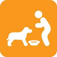 Feeding Pet Glyph Round Background Icon vector