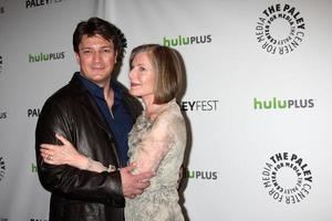 LOS ANGELES, MAR 9 - Nathan Fillion Susan Sullivan arrives at the Castle Event at PaleyFest 2012 at the Saban Theater on March 9, 2012 in Los Angeles, CA photo