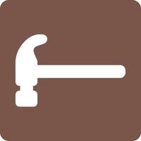 Hammer Glyph Round Background Icon vector