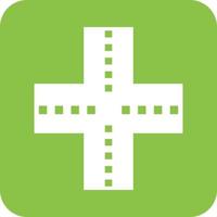 Linked Road Glyph Round Background Icon vector