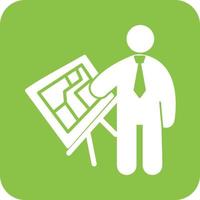 Architect Glyph Round Background Icon vector