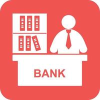 Banker Glyph Round Background Icon vector