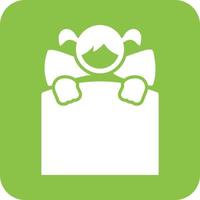 Lying in Bed Glyph Round Background Icon vector