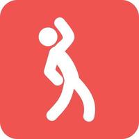 Stretching Glyph Round Background Icon vector