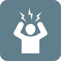 Anger Management Glyph Round Background Icon vector