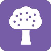Fruit Tree Glyph Round Background Icon vector