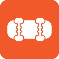 Skates Glyph Round Background Icon vector