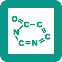 icono de fondo redondo de glifo de fórmula química vector