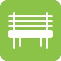 Garden Bench Glyph Round Background Icon vector