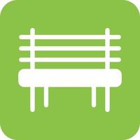 Garden Bench Glyph Round Background Icon vector