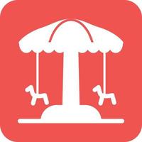 Amusement Park Glyph Round Background Icon vector