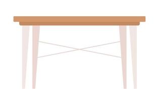 Empty desk semi flat color vector object. Table at workplace. Editable element. Full sized item on white. Furniture simple cartoon style illustration for web graphic design and animation