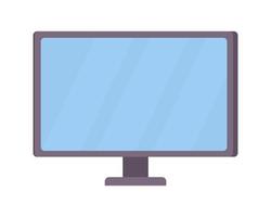 PC monitor semi flat color vector object. Computer blank screen. Editable element. Full sized item on white. Technology simple cartoon style illustration for web graphic design and animation