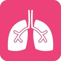 Lungs Glyph Round Background Icon vector