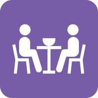 Having dinner Glyph Round Background Icon vector