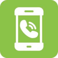 Call on Speaker Glyph Round Background Icon vector