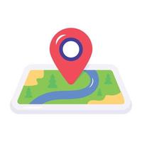 An icon of map pin flat vector