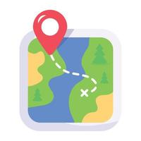 An icon of map pin flat vector
