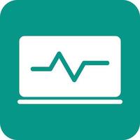 Online Statistics Glyph Round Background Icon vector