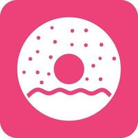 Doughnut sprinkled Glyph Round Background Icon vector