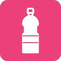 Water Bottle Glyph Round Background Icon vector
