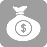 Sack of Money Glyph Round Background Icon vector