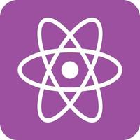 Atom Glyph Round Background Icon vector