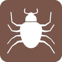 Bug Glyph Round Background Icon vector