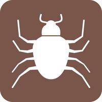 Bug Glyph Round Background Icon vector