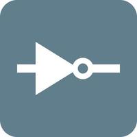 NOT Gate Glyph Round Background Icon vector