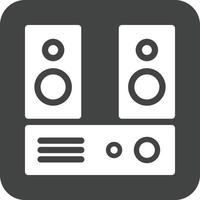 Audio System Glyph Round Background Icon vector