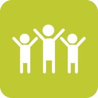 Community Collaboration Glyph Round Background Icon vector
