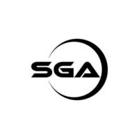 SGA letter logo design in illustrator. Vector logo, calligraphy designs for logo, Poster, Invitation, etc.