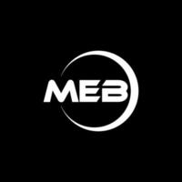 MEB letter logo design in illustration. Vector logo, calligraphy designs for logo, Poster, Invitation, etc.