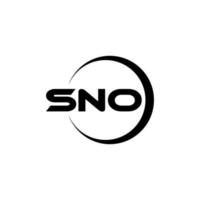 diseño de logotipo de letra sno en ilustrador. logotipo vectorial, diseños de caligrafía para logotipo, afiche, invitación, etc. vector