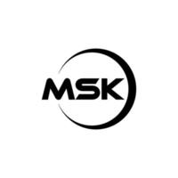 MSK letter logo design in illustration. Vector logo, calligraphy designs for logo, Poster, Invitation, etc.