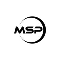 MSP letter logo design in illustration. Vector logo, calligraphy designs for logo, Poster, Invitation, etc.