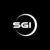 diseño de logotipo de letra sgi en ilustrador. logotipo vectorial, diseños de caligrafía para logotipo, afiche, invitación, etc. vector